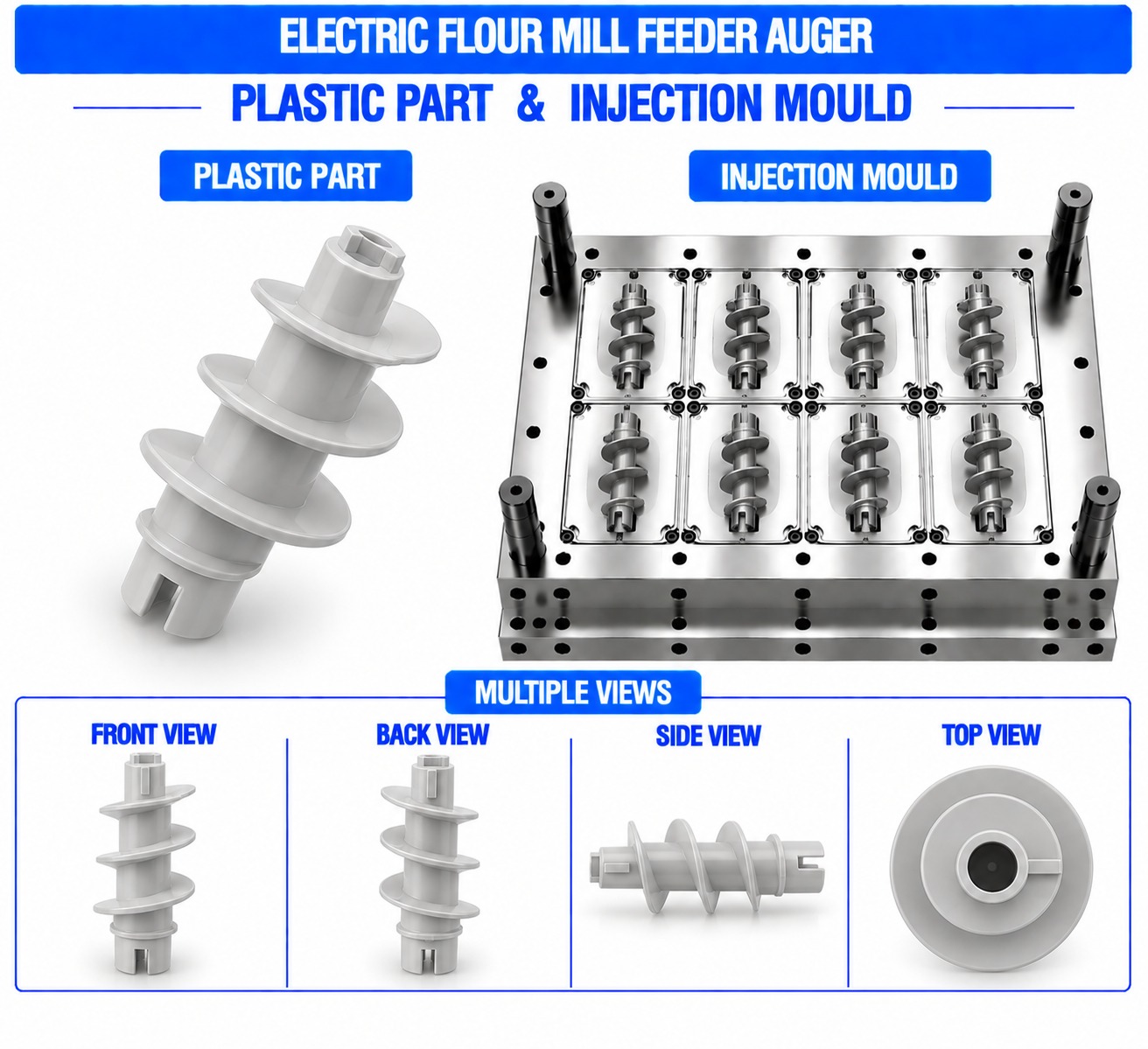 Electric Flour Mill Plastic Feeder Auger Mould and Moulding Service